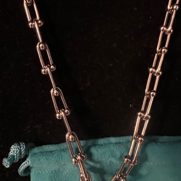 Tiffany & Co. Graduated Link Necklace w/ Return to Tiffany Heart Padlock no box - Picture 6 of 8